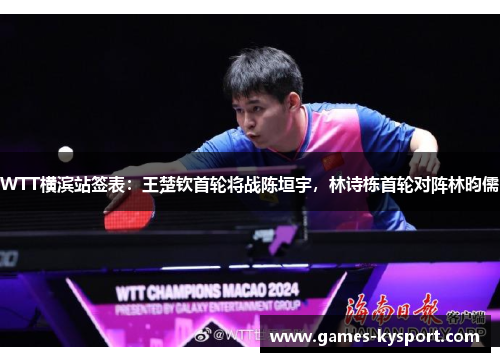 WTT横滨站签表：王楚钦首轮将战陈垣宇，林诗栋首轮对阵林昀儒